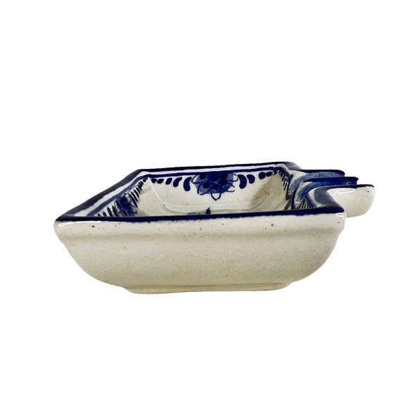 Delft Blue Ashtray Holland Windmill Signed Trinket Dish Rectangle 3.25” X 3” VTG - Picture 5 of 9